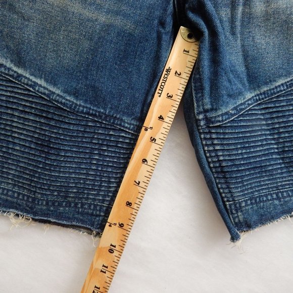 PacSun Womens Skinny Cut Off Ribbed Denim Jean Shorts Medium Indigo Size 38 - Picture 3 of 9